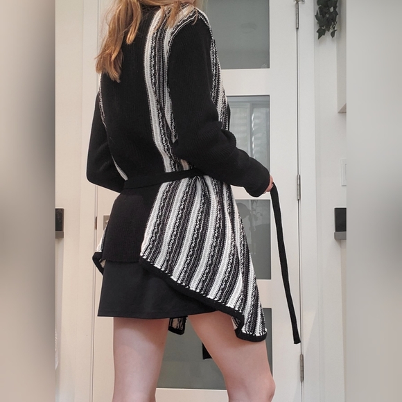 Olsen striped knit cardigan w/ belt - Picture 2 of 5